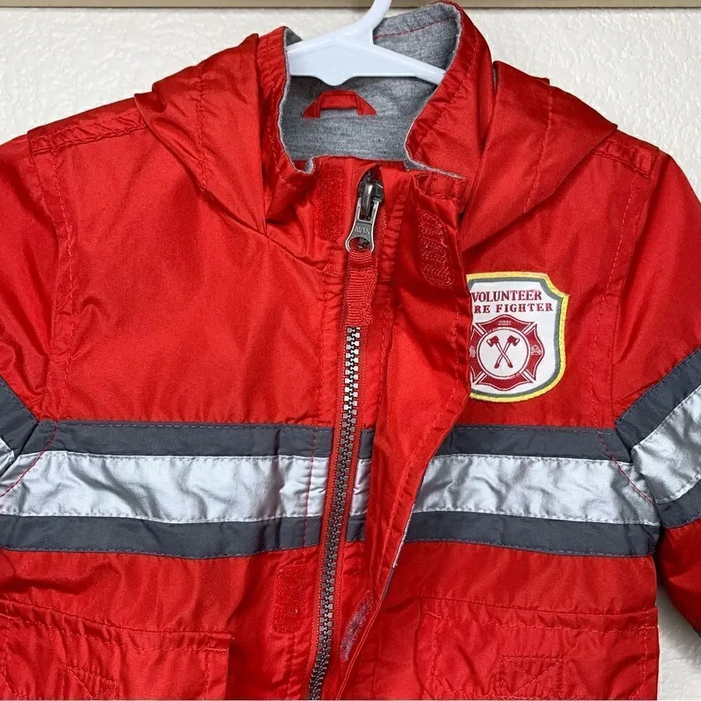 Carter’s Baby Boy Size 12 Months Fireman Hooded Windbreaker Rain Jacket